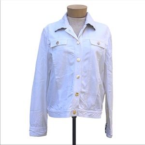 St. John Sport Button Down White Jean Jacket Small